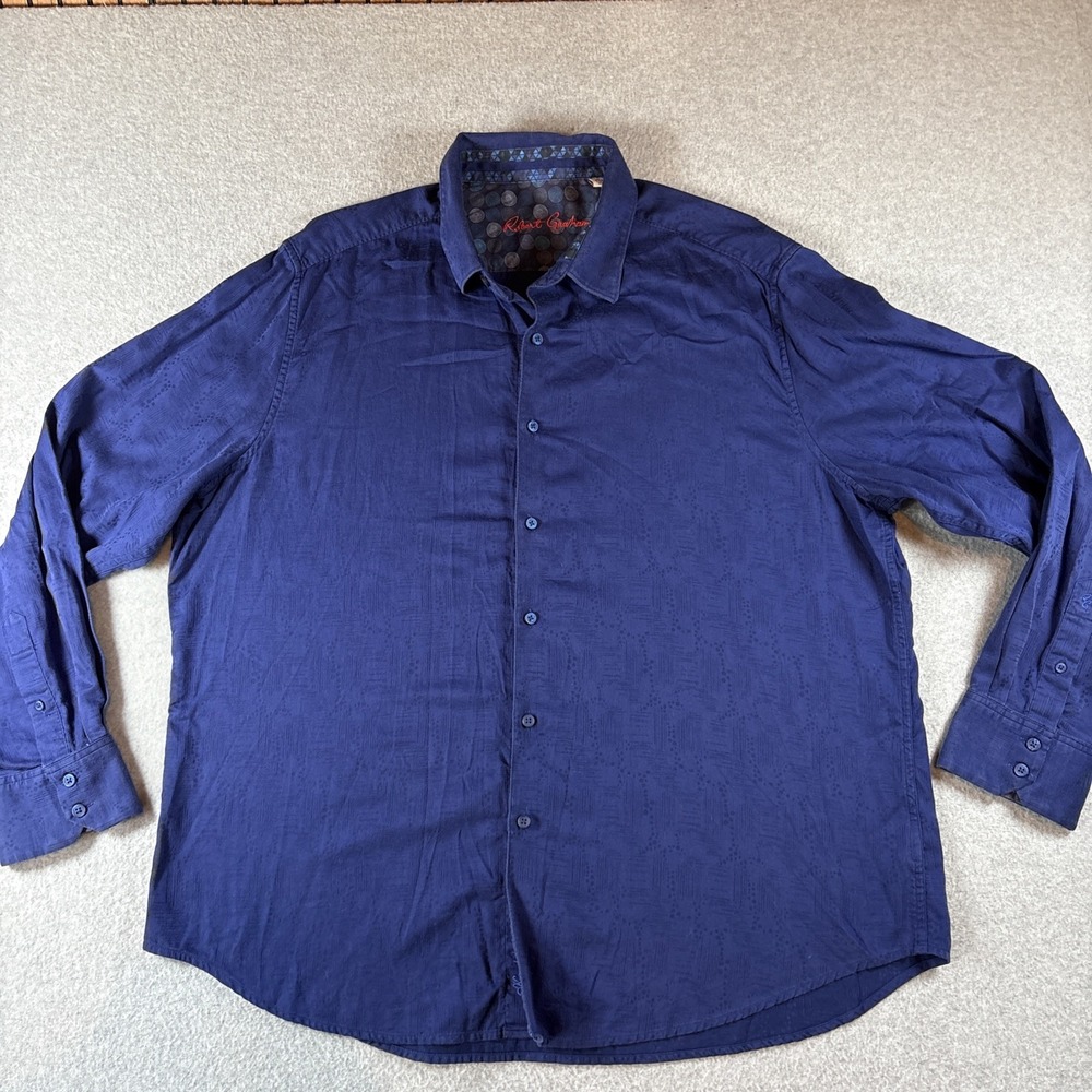 Robert Graham Men's Long Sleeve Button Up Sz 3XL Blue Dress Casual